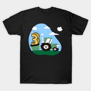 zum 3. Geburtstag Traktor Outfit für Jungs und Landwirte T-Shirt